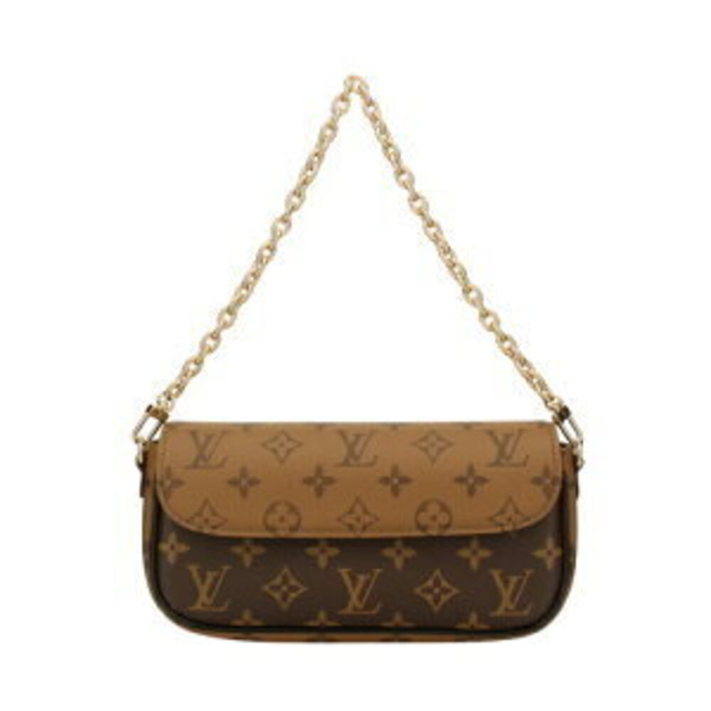 Louis Vuitton Monogram Reverse Wallet on Chain Ivy Brown Handbag